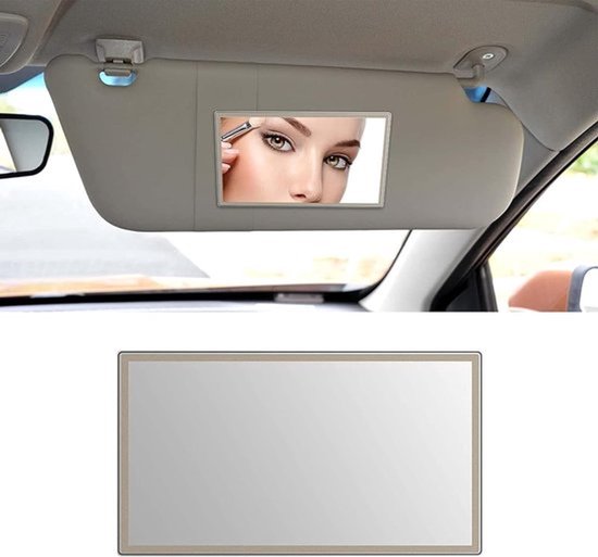 Verstelbare Zonnevisier Spiegel voor Auto, Draagbare Cosmetische Spiegel, Ideaal voor Make-up en Zonnebescherming, Compact Formaat 110 x 65mm