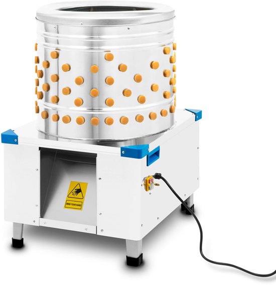 VERTES plukmachine voor pluimvee van roestvrij staal, pluimveeplukmachine met een capaciteit tot 540 kg/u en een vermogen van 1500 watt, 180 plukvingers, plukmachine voor eenden, natte plukmachine, koudwateraansluiting, uitwerpplad