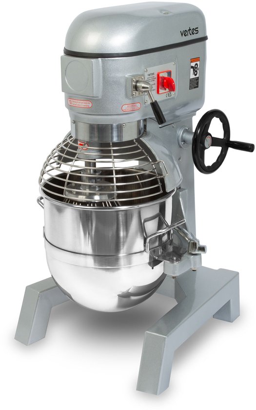 VERTES Professionele deegkneder, deegmachine met planetaire mengarm, inhoud 40 l, roestvrijstalen mengkom, mengblad, deeghaken en garde, 3 snelheden: 80, 160 en 310 tpm