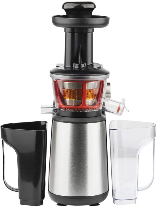 Vertical Juicer, Zwart, Roestvrijstaal, Vitamine, Juicer, BPA-Vrij, 82 mm, Grote Mond, Zachte Druk, 60 Toerental, 400 W