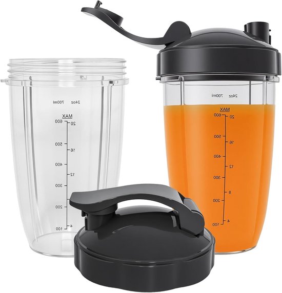 Vervangbeker voor Blender 700ml met To-Go Deksel, Accessoire voor Smoothies en High-Speed Mixers