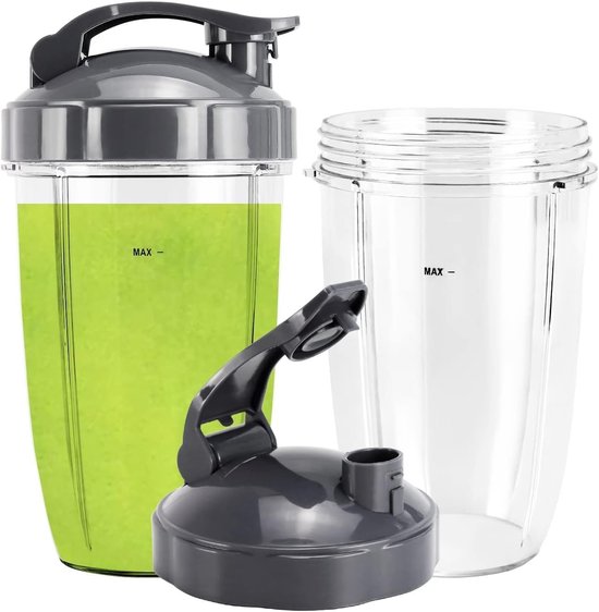 Vervangbekers van 24oz voor NutriBullet Pro 900w/600w Series met Flip Top To Go Deksels (2 Stuks) - Ideaal voor Smoothies, Sap en Maaltijdvervangers