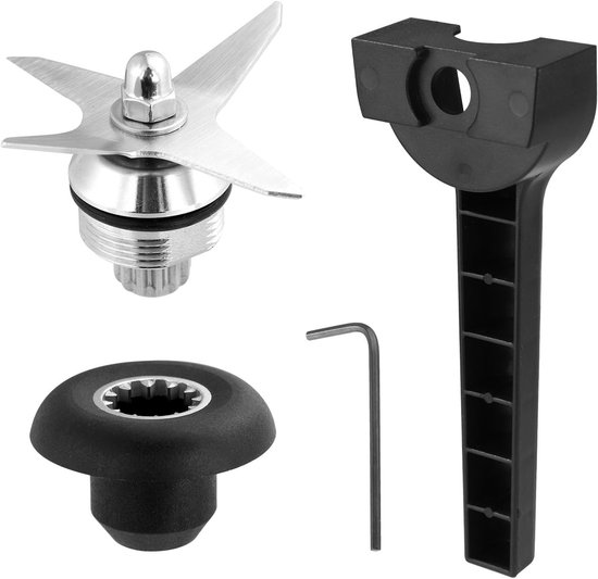 Vervangend Blendermes - Blenderonderdeel - Smoothies Maken - Roestvrij Staal - 6.86 x 6.86 x 5.33 cm - Zwart Zilver van Merkloos