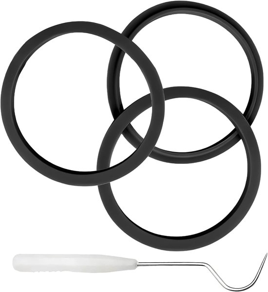 Vervangende Afdichtringen Blender - Set Keukenonderdelen - Veilig Mixen - Inclusief Hulpgereedschap - 3 Stuks - Grijs