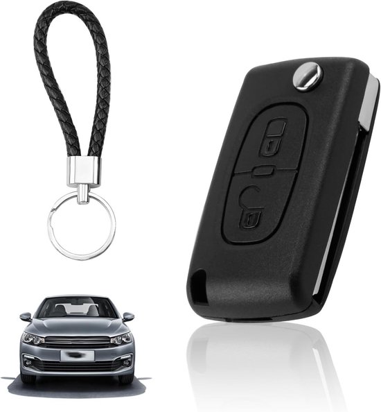 Vervangende Autosleutelbehuizing met 2 Knoppen voor CE0523, Geschikt voor 207, 307, 308, 407, 607, C2, C3, C4, C5, C6, Duurzame Sleutelbehuizing en Bescherming van Merkloos
