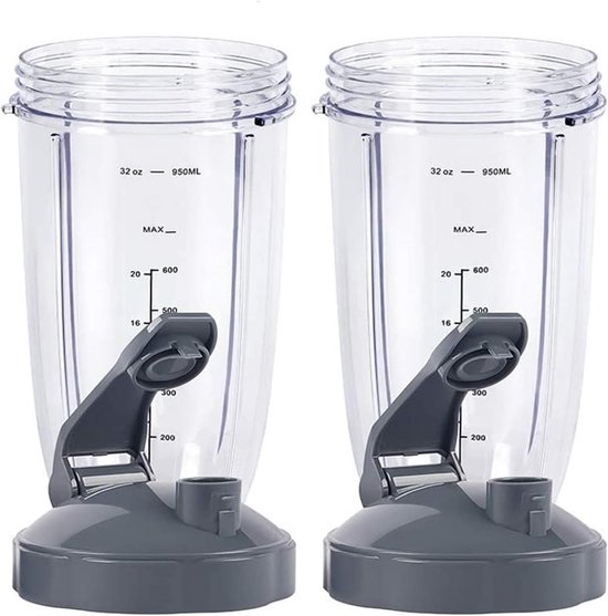 Vervangende Bekers - Blender Accessoires - Smoothie Maken - Klapdeksel Inbegrepen - 2 Stuks 32oz