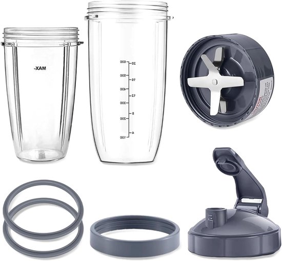 Vervangende Bekers en Onderdelen voor Nutribullet Blender 600w/900w met 2 Bekers, Extractie Mes en Deksel van Merkloos