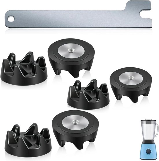 Vervangende Blender - 6 Stuks Koppeling - Met Moersleutel - Geschikt Voor Kitchenaid Blender Ksb5 Ksb3 - Blenderkoppelingen - Blenderaccessoires - Koppeling Met Verwijdergereedschap - Geschikt Voor Wp9704230vp Wp9704230 Ps1174692 - Zwart