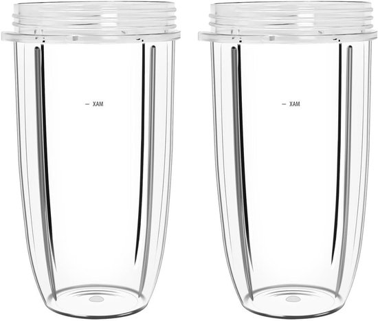 Vervangende Blender Bekers - Reservebekers Blender - Smoothies Maken - Lekvrije Afdichting - 24oz - Transparant