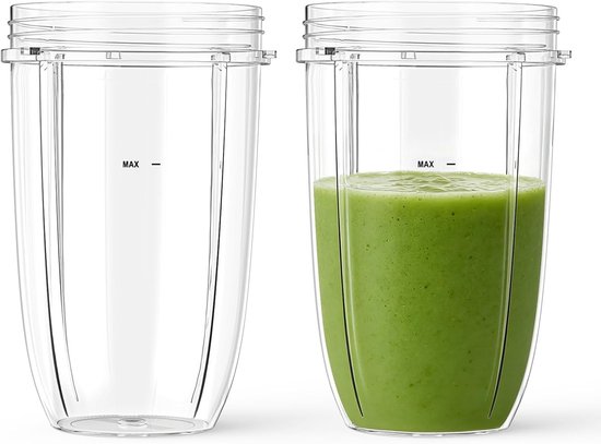 Vervangende Blender Cups 2-Pack 24oz voor NutriBullet - Geschikt voor 600W en 900W Extractor Blades, Duurzaam en Gemakkelijk te Reinigen