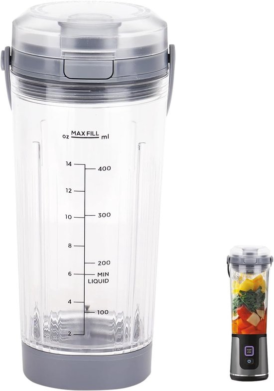 Vervangende Blenderbeker met Deksel voor Portable Blender - 18oz Accessoire voor Mixen, Smoothies en Shakes