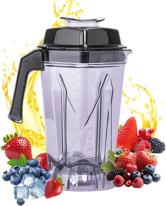 Vervangende Blenderkan van 2,5 Liter, Geschikt voor Diverse Blender Modellen, Ideaal voor Smoothies en Soepen van Merkloos