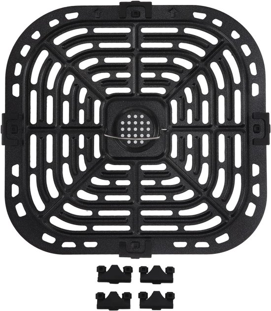 Vervangende Grillpan voor Airfryer, 24 x 23 cm, Roestvrijstalen Crisplate, Geschikt voor Vaatwasser, Ideaal voor Gezond Koken en Bakken