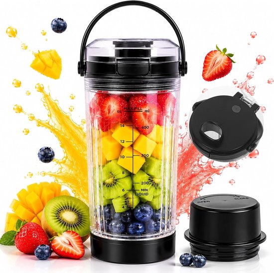 Vervangende Mengbeker met Deksel en Handgreep voor N-i-n-j-a Blast Mixer, Geschikt voor BC151 en BC100 Series, Ideaal voor Smoothies en Shakes