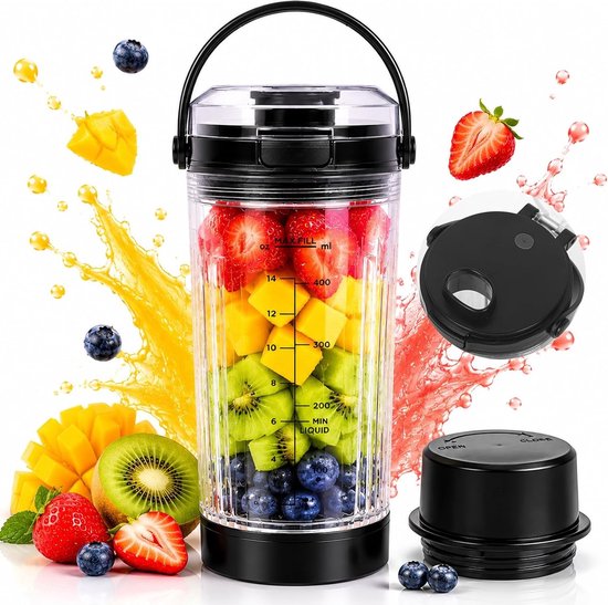 Vervangende Mengbeker voor N-i-n-j-a Blast Mixer met Deksel, Handvat en Onderkant, Geschikt voor Mixers en Keukenaccessoires
