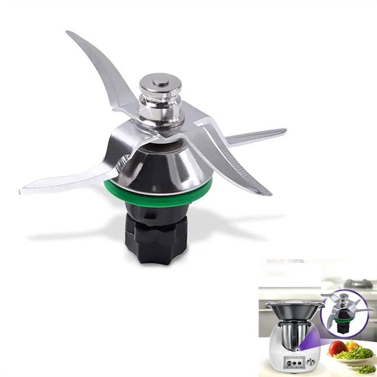 Vervangende messen voor Thermomix blender - Accessoires voor keukenmachines van roestvrij staal - Geschikt voor vervanging van de Thermomix TM5/TM6 keukenmachine, mengen en hakken van ingrediënten, noten malen, deeg kneden - Zilver van Generic