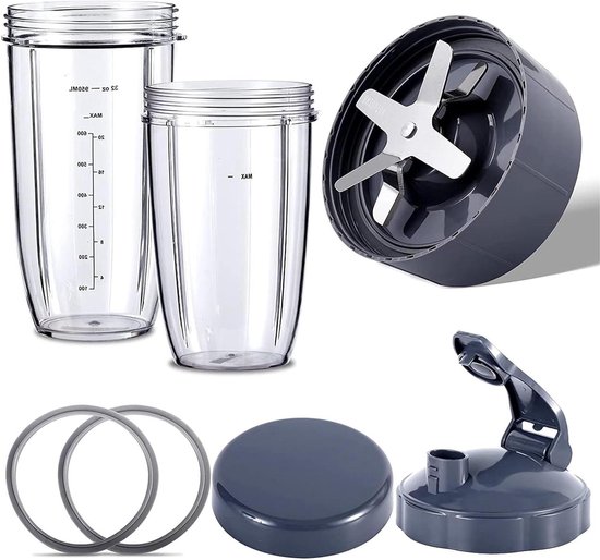 Vervangende Onderdelen - Blender Accessoires - Smoothies Maken - Roestvrij Staal - 32oz en 24oz - Zwart