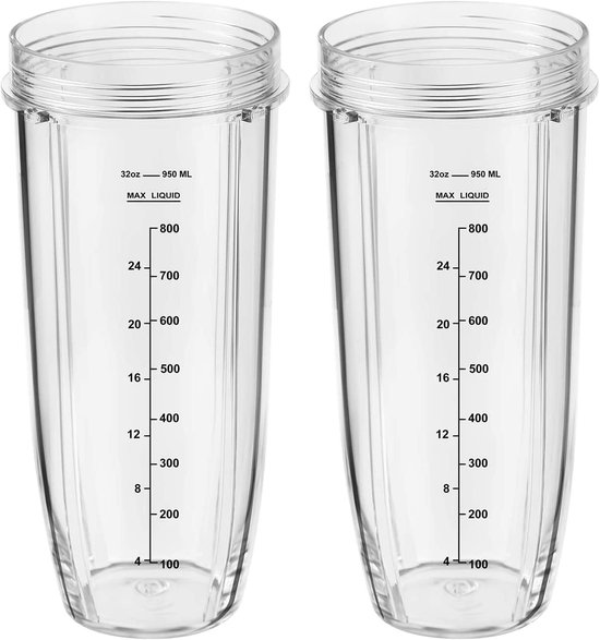 Vervangende onderdelen Geschikt voor blenders: 2-pack vervangende bekers van 946 ml voor blenders uit de Nutri Ninja-serie van Merkloos