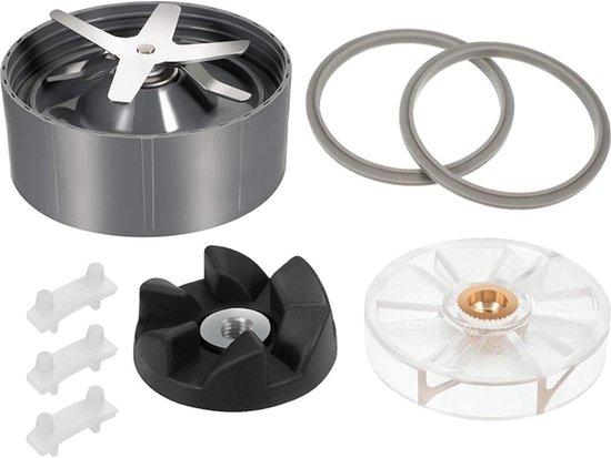 Vervangende Onderdelen Set - Blender Accessoires - Smoothies Maken - Duurzaam Roestvrij Staal - 8 Delig - Zwart