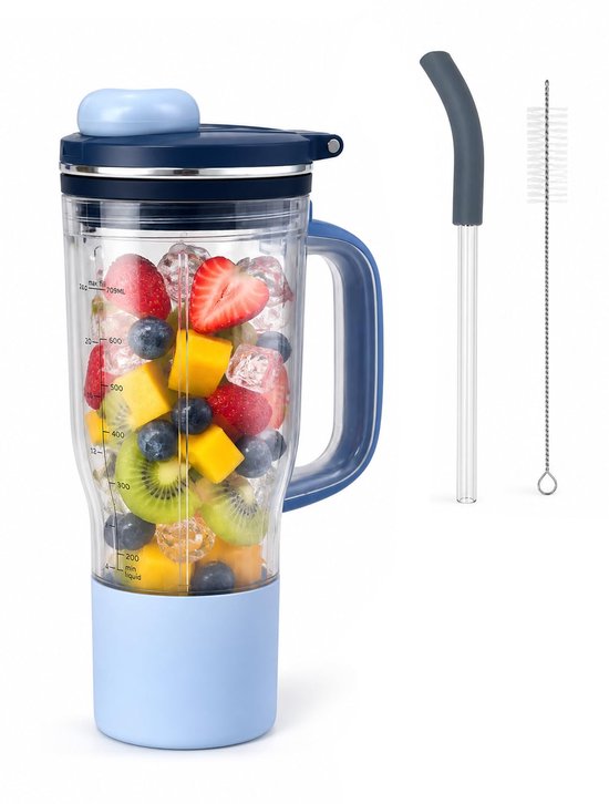 Vervangende Reisbeker van 24 oz voor de Ninja BlendBOSS-Blender, Blauw,Inclusief Accessoires - ShopVlot