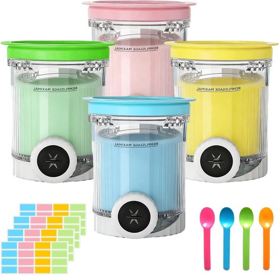 Vervangende Reservoirs voor Ninja Creami Deluxe - 4-Pack voor IJsbereiding, BPA-vrij en Ideaal voor IJs en Sorbet van Merkloos
