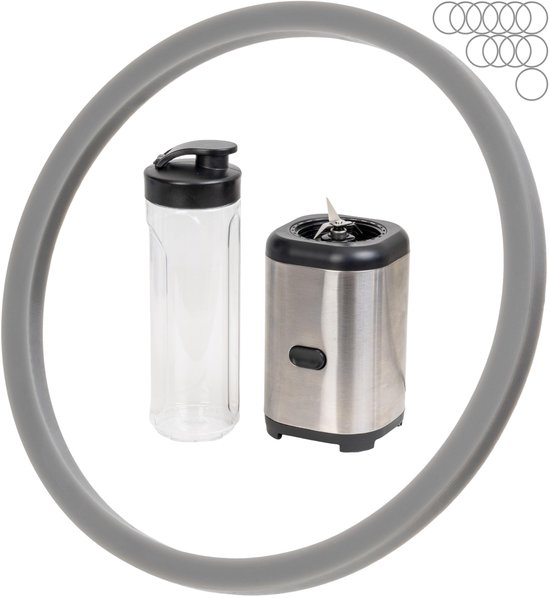 Vervangende Siliconen O-ringen - Reparatie Afdichtingsset voor Mixers en Drinkdeksels - Compatibel met Mini Smoothie Makers - Grijs, 12 stuks