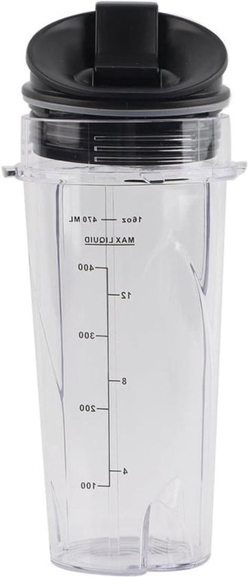 Vervanging Blender Cup - Sip & Seal Deksel - 16 Oz - Professionele Blender - Cups Onderdelen - Geschikt voor Nutri Ninja - Transparant