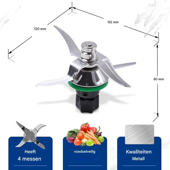 Vervanging van mengmes - Nieuwe keukenmachine - Accessoires Vorwer voor thermomix - Compatibel met messen TM5 TM6 Vervangende messen - Voor Thermomix Compatibel met Vorwerk TM5 keukenmachine van Vorwerk
