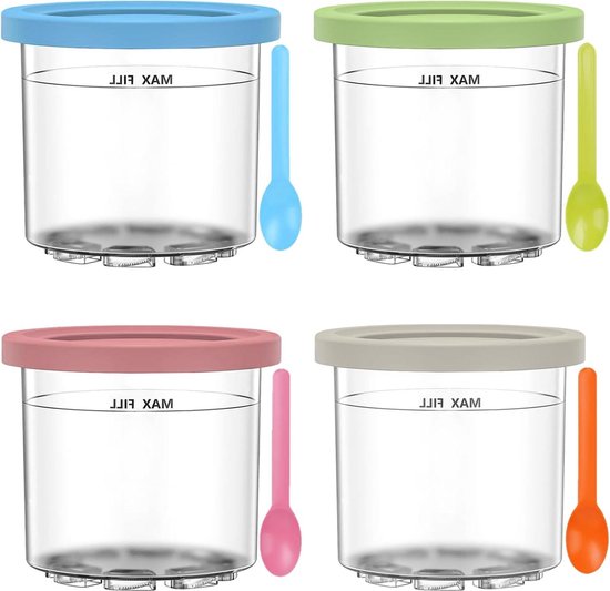 Vervanging voor Ninja Creami Pints - 4 stuks - compatibel met NC300 NC301 - Deluxe ijsmachines - vaatwasmachinebestendig van LIYUABU
