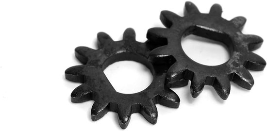 Vervangingsdelen voor Pasta Machine: 2 Stuks Zwarte Stalen Tandwielen 21mm x 9mm met 12 Tanden voor Handkruk Noodle Maker
