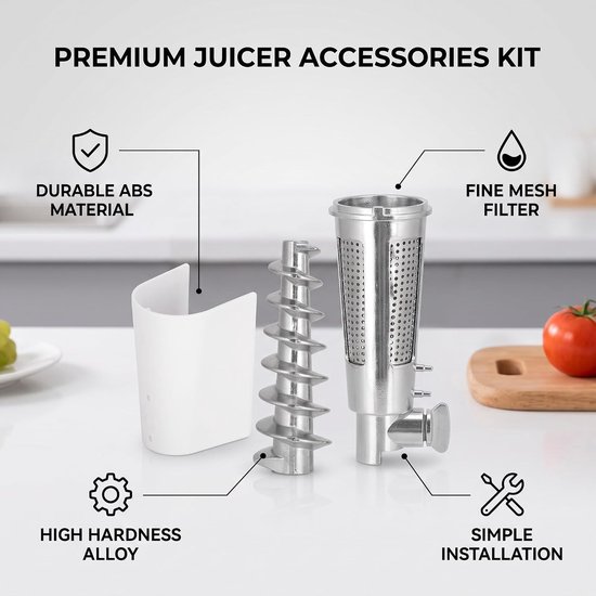 Vervangingsonderdeel voor Juicer: Auger, Accessoires voor Vleesmolens, Tomatenpers en Mengers met Filter, Schroefas en Baffle Accessoires