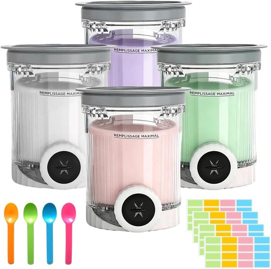 Vervangingsreservoir voor 4 Stuks voor IJsmaker, Ideaal voor IJspints en Deksel, Perfecte Accessoires voor IJsmaken en Bevroren Desserts