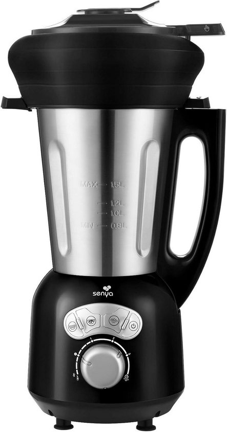 Verwarmde Blender Soepmaker met Stoomfunctie en IJscrusher - 1400W RVS van Merkloos