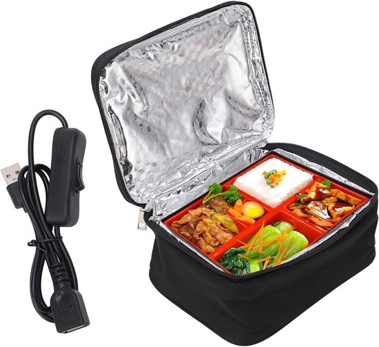 Verwarmde Lunchbox Draagbare Oven - USB-verwarming Magnetron Voedselverwarmer Elektrische Lunchtas Met Aluminiumfolievoering Voor Kantoorwerk Pick