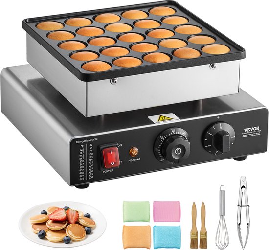 VEVOR 25-Delige Mini-Pannenkoekenmaker voor Commercieel Gebruik van Vevor