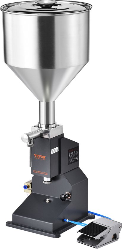 VEVOR 5-50ml Vulmachine Handmatige Vloeistofvulmachine Gemaakt van Food Grade 304 Roestvrij Staal Siliconen Ptfe Compatibel met 500w Luchtcompressor Vulmachine voor Het Vullen van Honingolie-Essentie van Merkloos