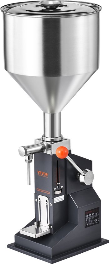 VEVOR 5-50ml Vulmachine Handmatige Vloeistofvulmachine Gemaakt van Food Grade 304 Roestvrij Staal Siliconen Ptfe Vulmachine Inclusief Twee Spuitmonden 4 mm / 8 mm Ideaal voor Het Vullen van Honingolie-Essentie van Merkloos
