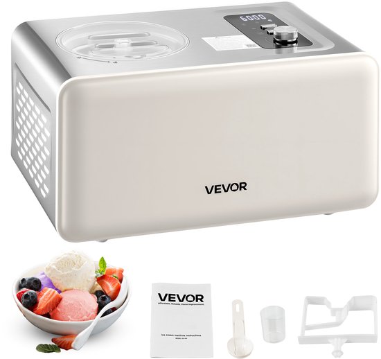 VEVOR Automatische Ijsmachine 2L met Ingebouwde Compressor, Geen Voorvriezen Nodig van Merkloos