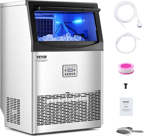 VEVOR Commerciële ijsmachine 40,82 kg/dag LED-display Restaurant van Vevor