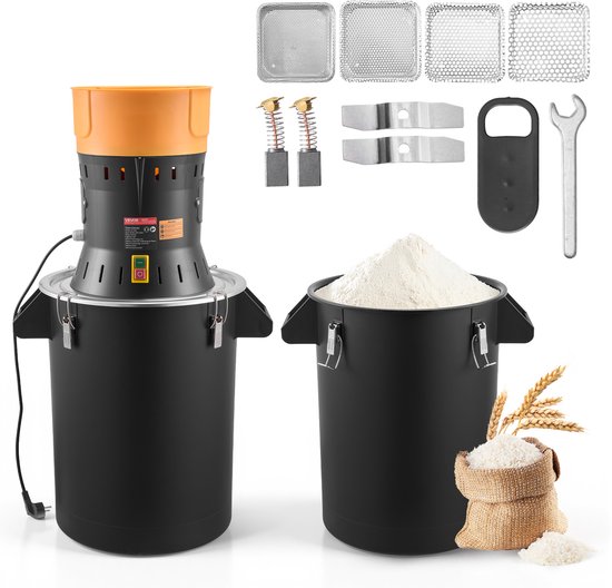 VEVOR Elektrische Graanmolen 53 Liter, Specerijenmolen 600 W, Specerijenmolen met Gegalvaniseerde en Scherpe Messen, Verpulveraar voor Droge Granen, Specerijen, Muesli, Koffie, Maïs 500x385x880 Mm van Merkloos