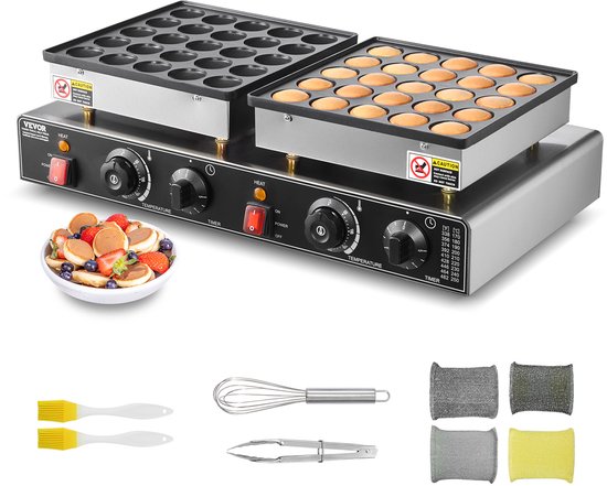 VEVOR Mini Dutch Pancake Maker Commerciële Dorayaki Baker 1800W 50 stuks van Vevor