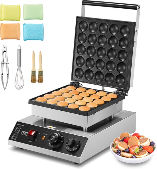 VEVOR Mini Pannenkoekenmachine Nederlandse Pannenkoekenmaker 25-delig RVS Dorayaki van Vevor