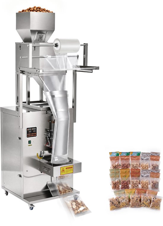 VEVOR Poederverpakkings- en Vulmachine, Volledig Automatische Vulmachine, 10-999 G. Intelligent Wegen, Vullen en Verpakken, Roestvrij Staal, Vrijstaand Model, Ideaal voor Noten, Zaden, Koffiebonen, Specerijen en Granen