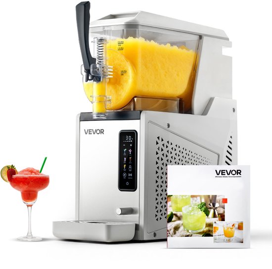 VEVOR Slushmachine 1 x 3 L, Slush-ijsmaker 350 W (Geen Ijs Nodig), Elektrische Margarita-machine met Zelfreinigende Functie, Geschikt voor Bevroren Margarita's, Frappés, Milkshakes en Shakes van Merkloos