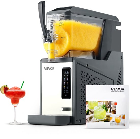 VEVOR Slushmachine 4 Liter, Slush-ijsmaker 350 W (Geen Ijs Nodig), Elektrische Margarita-machine met Zelfreinigende Functie, Geschikt voor Bevroren Margarita's, Frappés, Milkshakes en Shakes van Merkloos