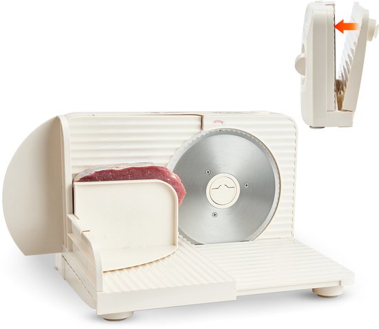 VEVOR Universele Vleessnijmachine 180 W Elektrische Snijmachine met 17 cm Mes, Vleessnijmachine met Instelbare Dikte Van 0–15 mm, voor Diepvriesvlees, Ham, Biefstuk