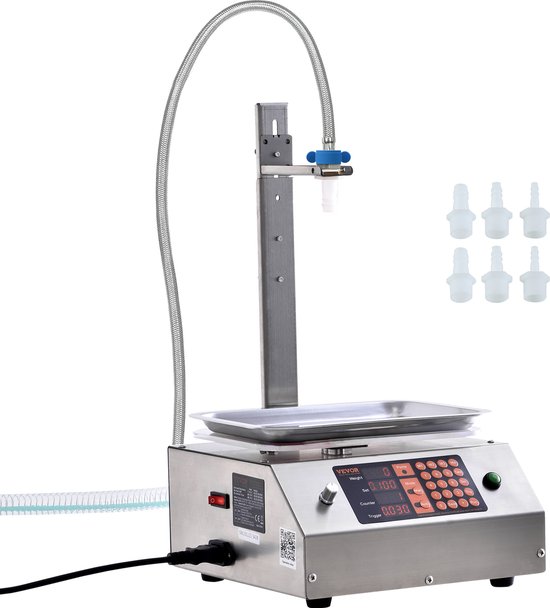 VEVOR Vloeistofvulmachine, 30-15000 G Weegcapaciteit, Automatische Flessenvulmachine, Bottelmachine, Digitale Bediening voor Melk, Water, Olie, Wijn, Dranken, Wasmiddelen, Shampoo (Enkel van Merkloos