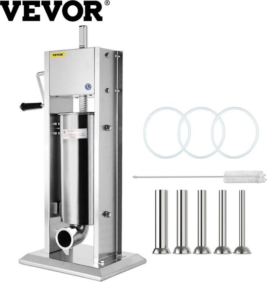 Vevor Worstenvuller 5 Liter - Worstmachine - Worstmaker - Worst Maken - RVS van VEVOR