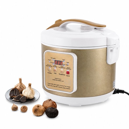 Veya Zwarte knoflookfermentatievat - Yoghurtmachine - Yoghurt maker - Knoflook fermenteren - 6 Liter - Energiezuinig - 90 W van Veya