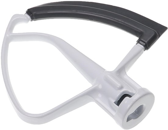 vhbw Platte klopper vervanging voor KitchenAid 5KFE5T staande mixer - Flexibele klopper, aluminium/polyamide/rubber, zwart-wit